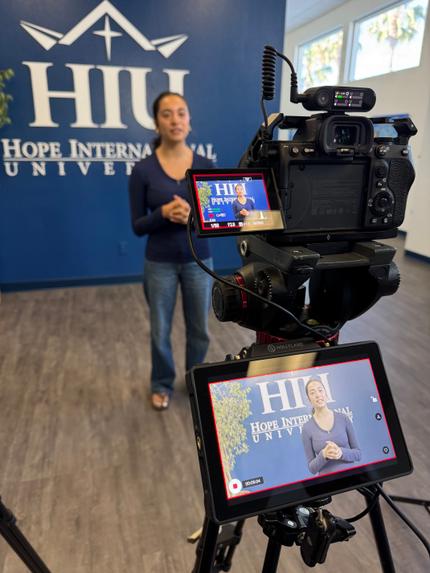 Recording an interview at HIU